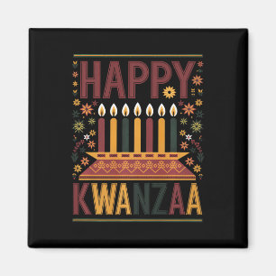 Imán Feliz Celebración De Kwanzaa Las Velas De Kinara Y