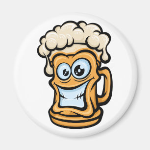 Imán Feliz Cerveza Mug, Ilustracion divertido
