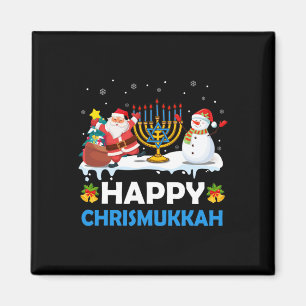Imán Feliz Chrismukkah Hanukkah Diversión Feliz Navidad