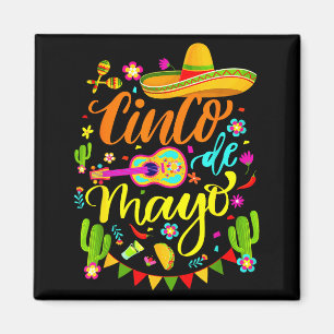 Imán Feliz cinco de mayo sombrero mexicano margarita