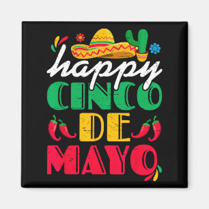 Imán Feliz cinco de mayo sombrero mexicano margarita