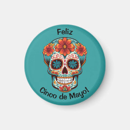 Imán ¡Feliz Cinco de Mayo! Sugar Skull