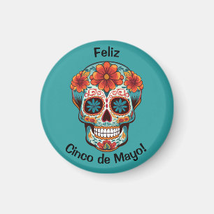 Imán ¡Feliz Cinco de Mayo! Sugar Skull