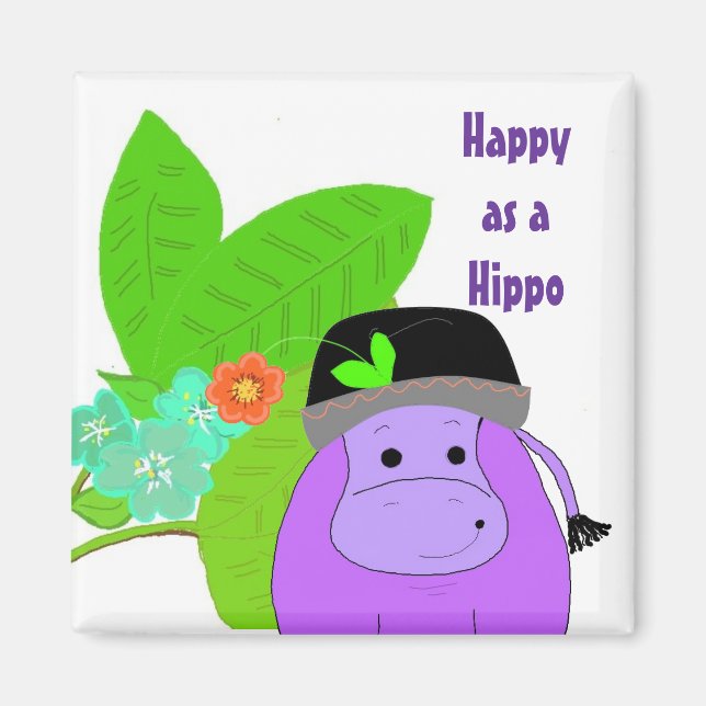 Imán Feliz como un Hipopótamo (Frente)