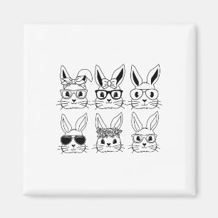 Imán Feliz Conejo de Pascua Face Gles Día de Pascua Muj
