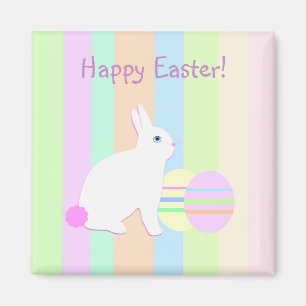 Imán Feliz conejo de Pascua y huevos