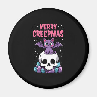 Imán Feliz Creepmas Gato Pastel Goth Navidad Calavera T