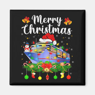 Imán Feliz Crucero de Navidad Luces de Navidad Santa Ba