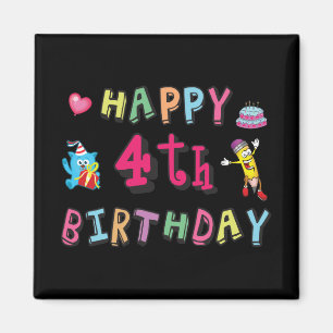 Imán Feliz cuarto cumpleaños. 4 años al día.