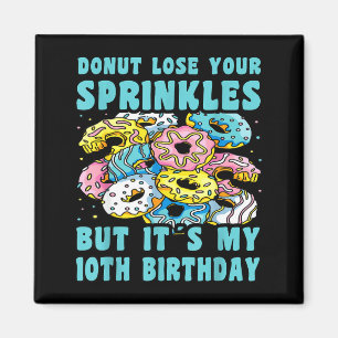 Imán Feliz cumpleaños 10 donut de 10 años cumpleaños 10