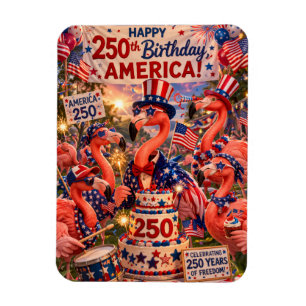 Imán Feliz cumpleaños 250 a Flamingo América 4 de julio