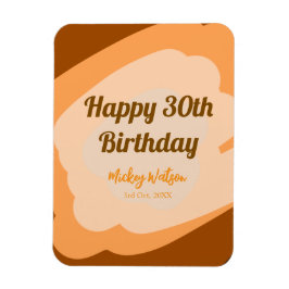 Imán Feliz cumpleaños 30 rústico de madera Halloween ot