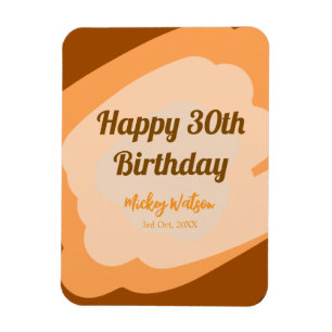 Imán Feliz cumpleaños 30 rústico de madera Halloween ot