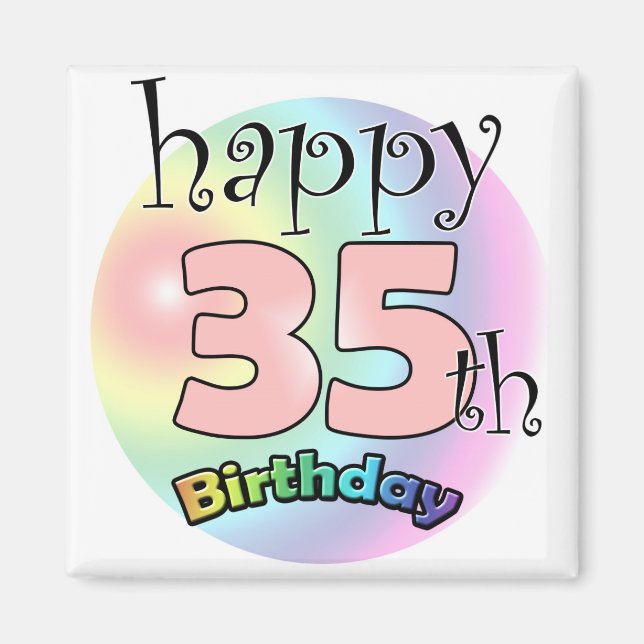 Imán Feliz cumpleaños 35 (gasa) (Frente)
