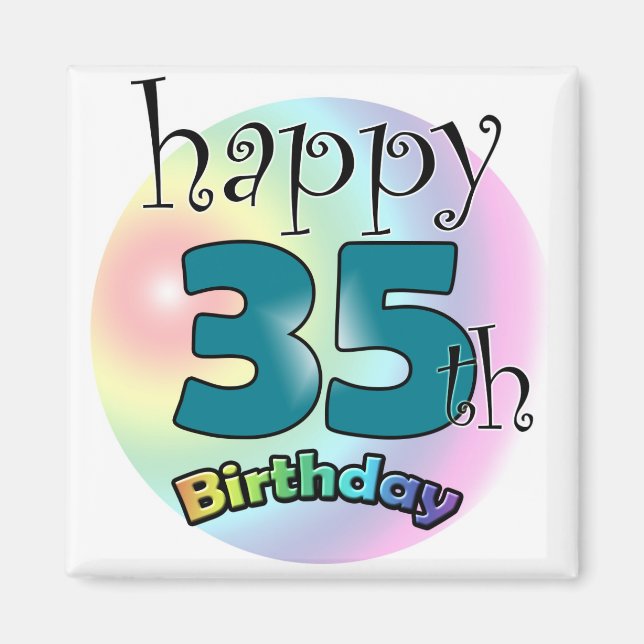 Imán Feliz cumpleaños 35 (negro) (Frente)