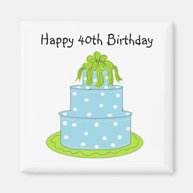 Imán Feliz cumpleaños 40 (Frente)
