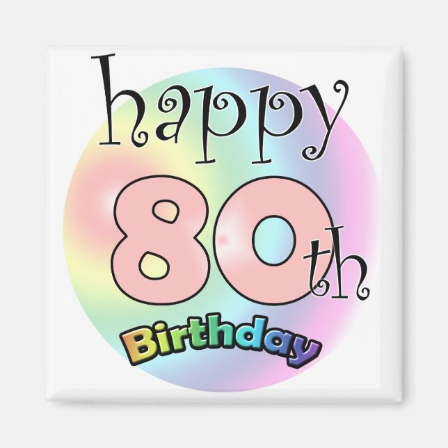 Imán Feliz cumpleaños 80 (gasa) (Frente)