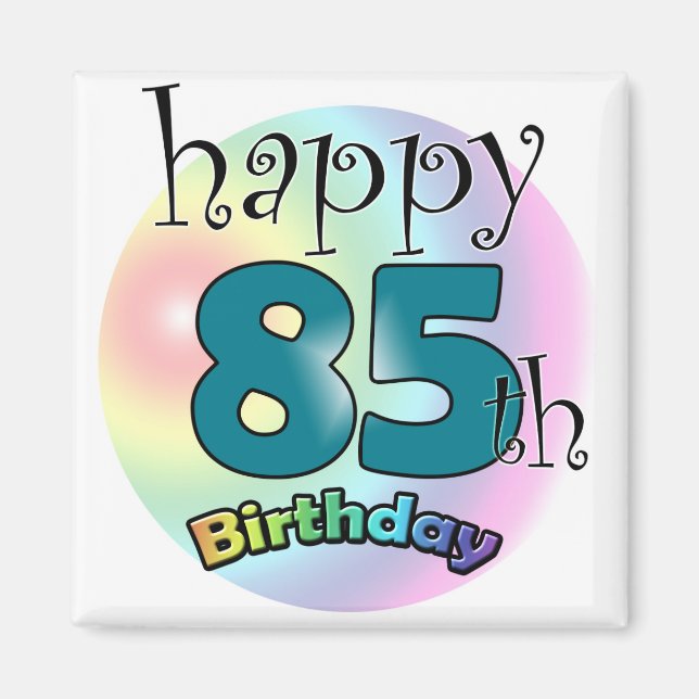 Imán Feliz cumpleaños 85 (negro) (Frente)
