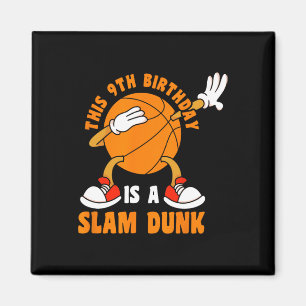 Imán Feliz cumpleaños 9 años Dab Bysketbyll 9º Bir