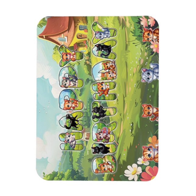 Imán Feliz cumpleaños a los amantes del gato (Vertical)