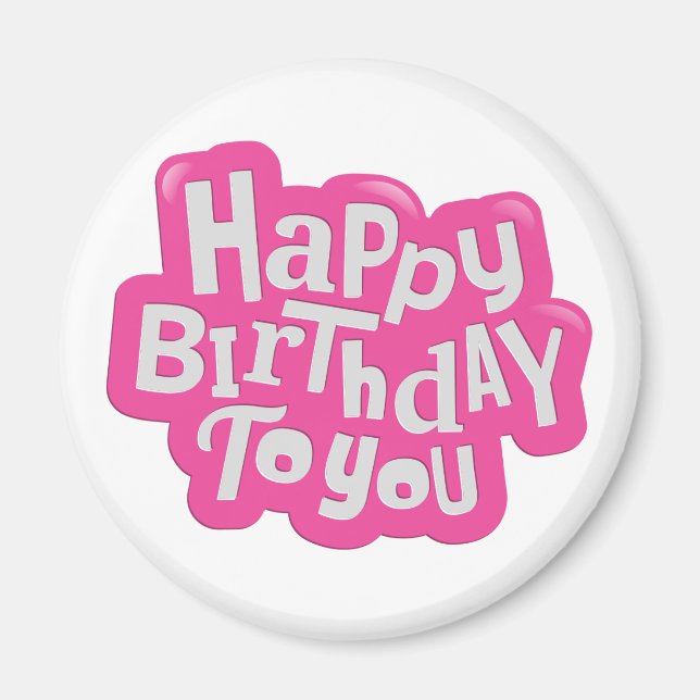 Imán Feliz cumpleaños a ti rosa (Frente)