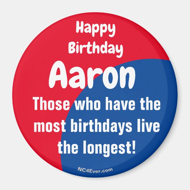 Imán Feliz cumpleaños Aaron Magnet (Frente)
