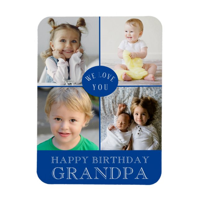 Imán Feliz cumpleaños, abuelo azul (Vertical)