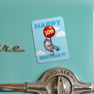 Imán ¡Feliz Cumpleaños! Agrega La Edad Zarigüeya y Glob