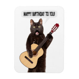 Imán Feliz cumpleaños al gato cantando y tocando guitar