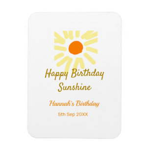 Imán Feliz cumpleaños amarillo naranja cumpleaños boho