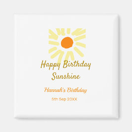 Imán Feliz cumpleaños amarillo naranja sol boho