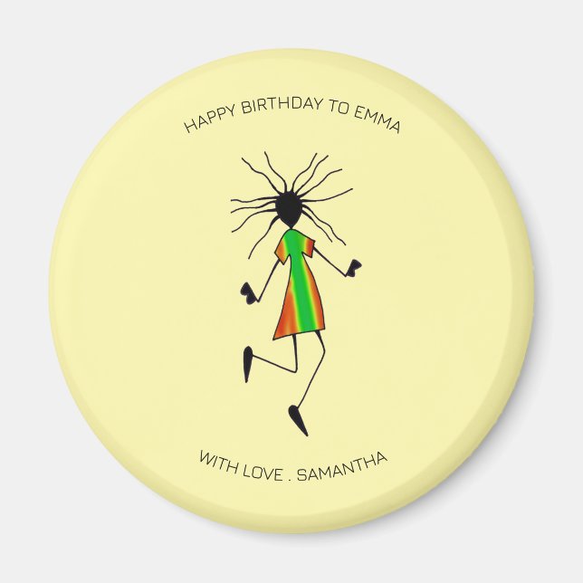 Imán Feliz cumpleaños, asombrosa danza (Frente)