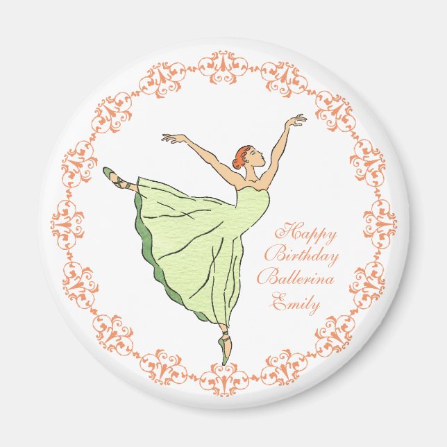 Imán Feliz cumpleaños Ballerina Grace (Frente)