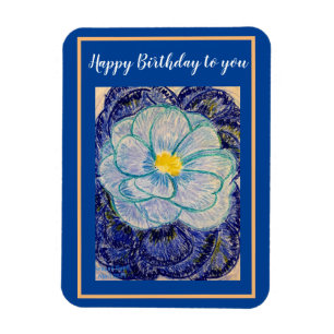 Imán Feliz cumpleaños Blue Danube Camellia
