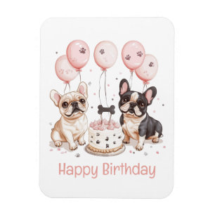 Imán Feliz cumpleaños Bulldoges franceses cumpleaños Pa