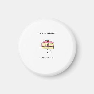 Imán Feliz Cumpleaños Comer pastel, cumpleaños