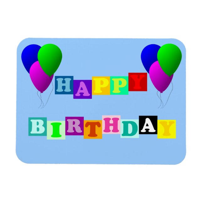 Imán Feliz cumpleaños con globos de Shirley Taylor (Horizontal)