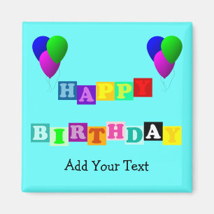 Imán Feliz cumpleaños con globos de ShirleyTaylor