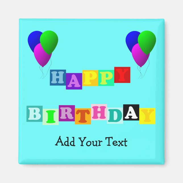 Imán Feliz cumpleaños con globos de ShirleyTaylor (Frente)