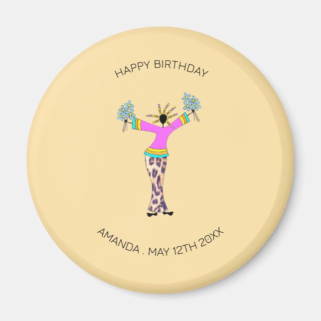 Imán Feliz cumpleaños, dama alucinante (Frente)