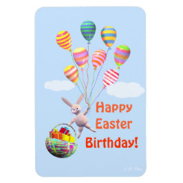 Imán Feliz cumpleaños de Pascua Bunny y Globos