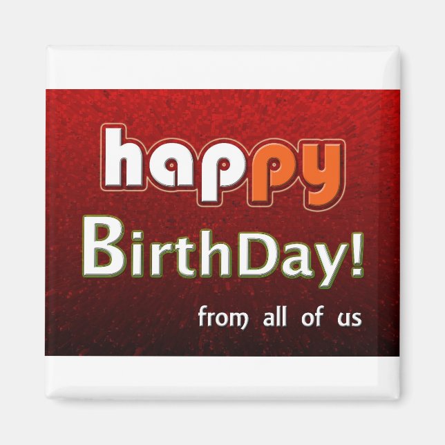 Imán Feliz Cumpleaños De Todas Las Estrellas Estadounid (Frente)