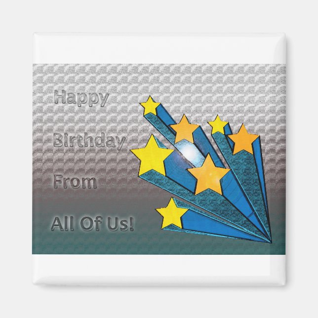 Imán Feliz Cumpleaños De Todas Las Estrellas Estadounid (Frente)