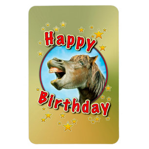 Imán Feliz cumpleaños del caballo de risa