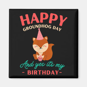 Imán Feliz cumpleaños del Día de la Marmota Amantes de