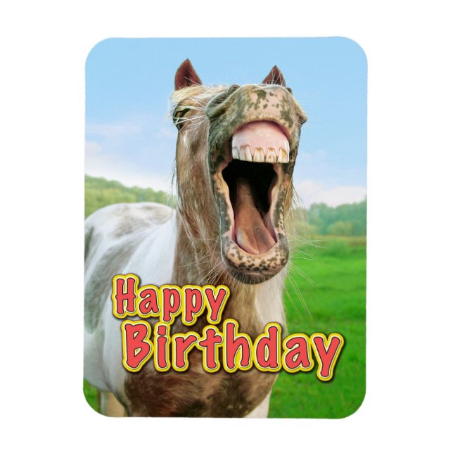 Imán Feliz cumpleaños desde el feliz caballo (Vertical)