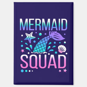 Imán Feliz Cumpleaños Diseño de Fiesta de Sirenas en el