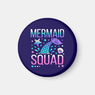 Imán Feliz Cumpleaños Diseño de Fiesta de Sirenas en el