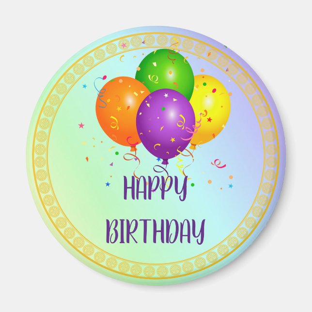 Imán Feliz cumpleaños, diseño popular, (Frente)