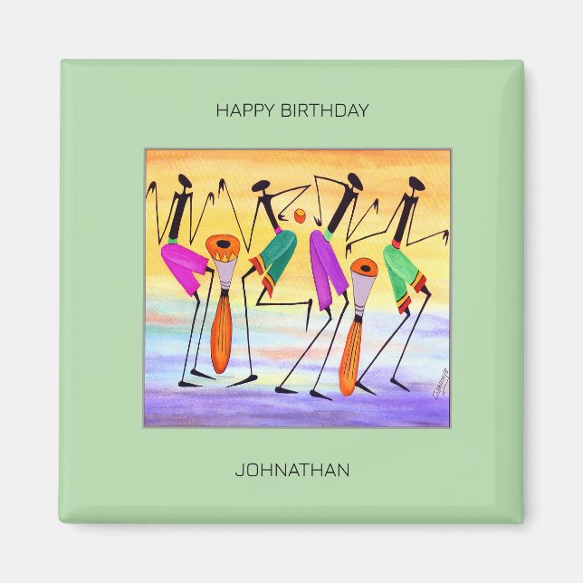 Imán Feliz cumpleaños, expresión de alegría y felicidad (Frente)